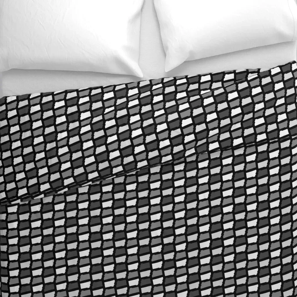 Montana State Shape Pattern Duvet Cover - Dark Gray alternate view