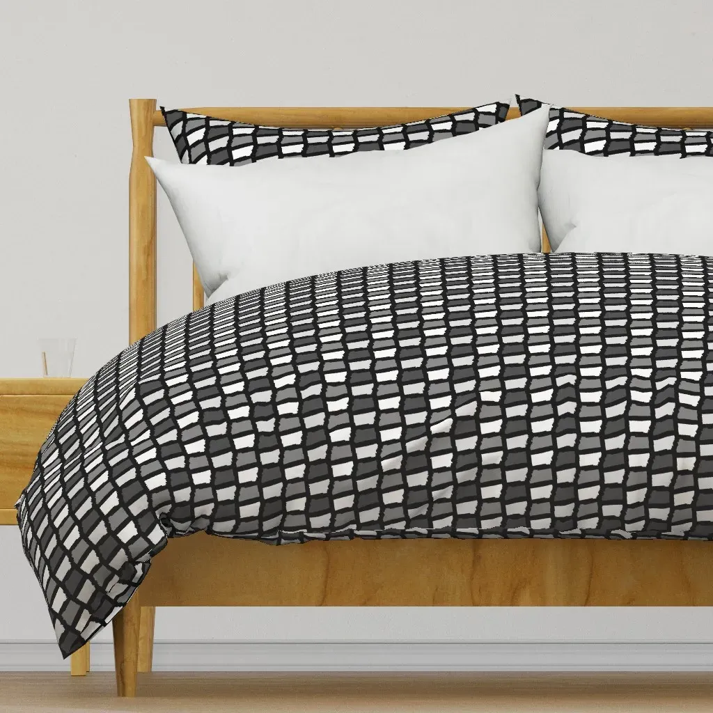 Montana State Shape Pattern Duvet Cover - Dark Gray product