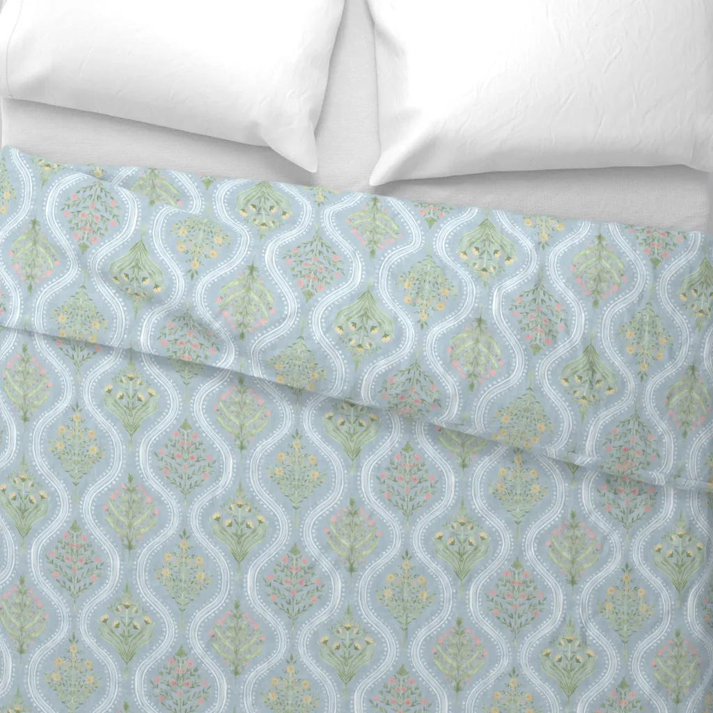 Monticello Larger Duvet Cover - Light Blue alternate view