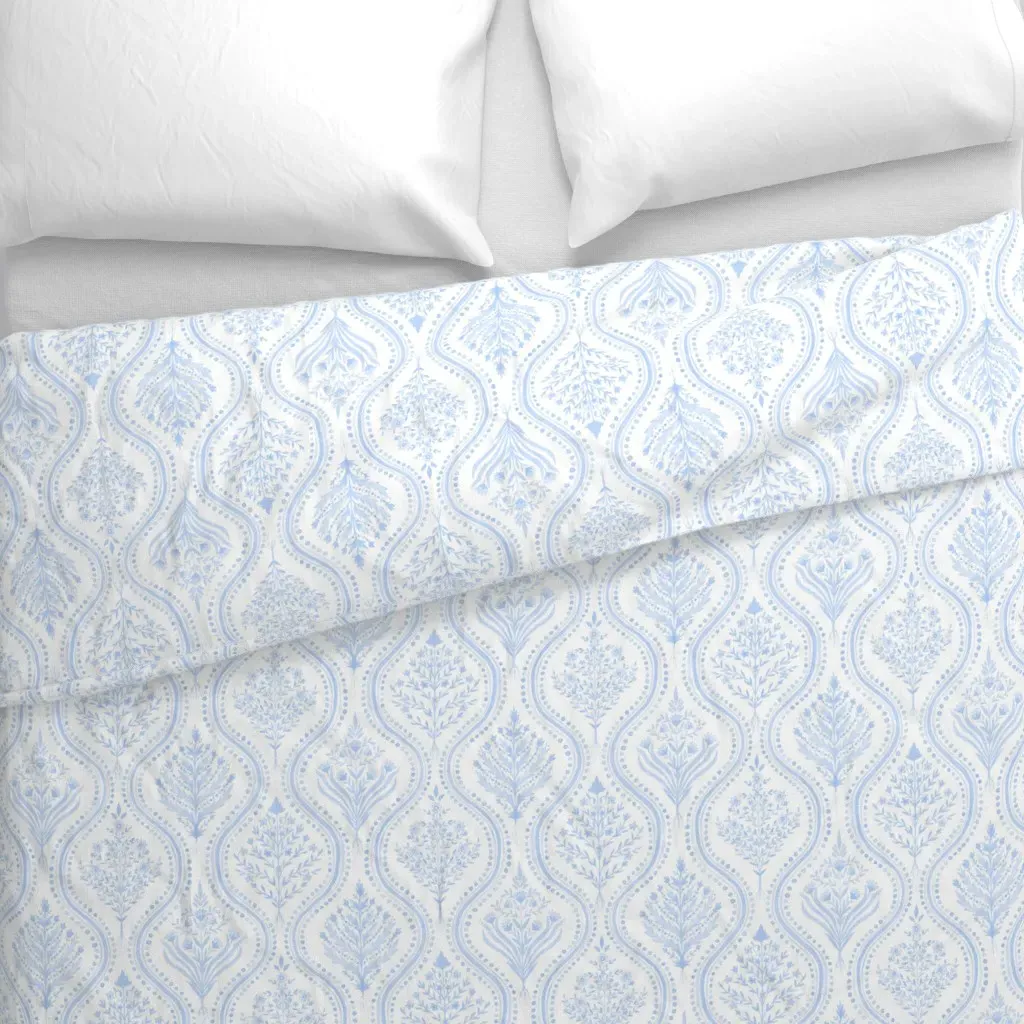 Monticello Light Duvet Cover - Cornflower Blue alternate view