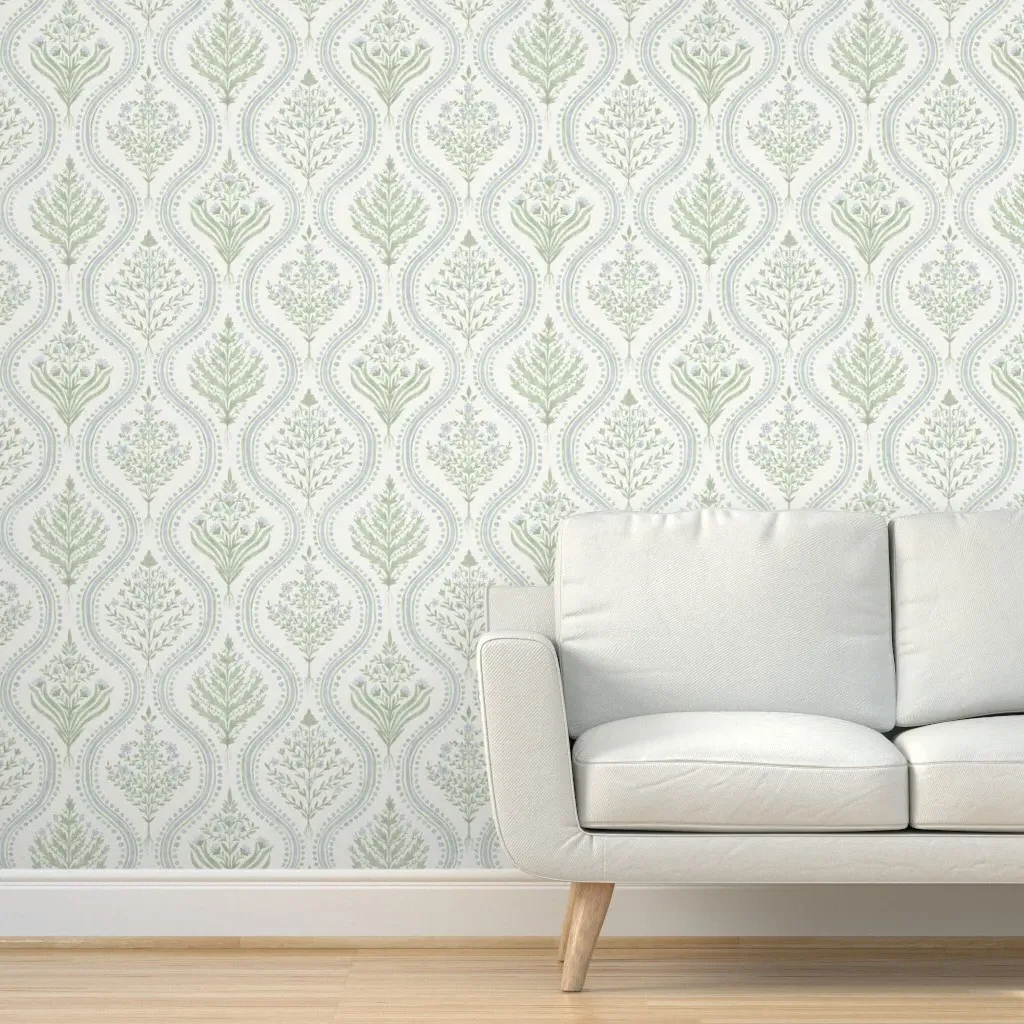 Monticello Peel and Stick Wallpaper - Light Green, Blue product