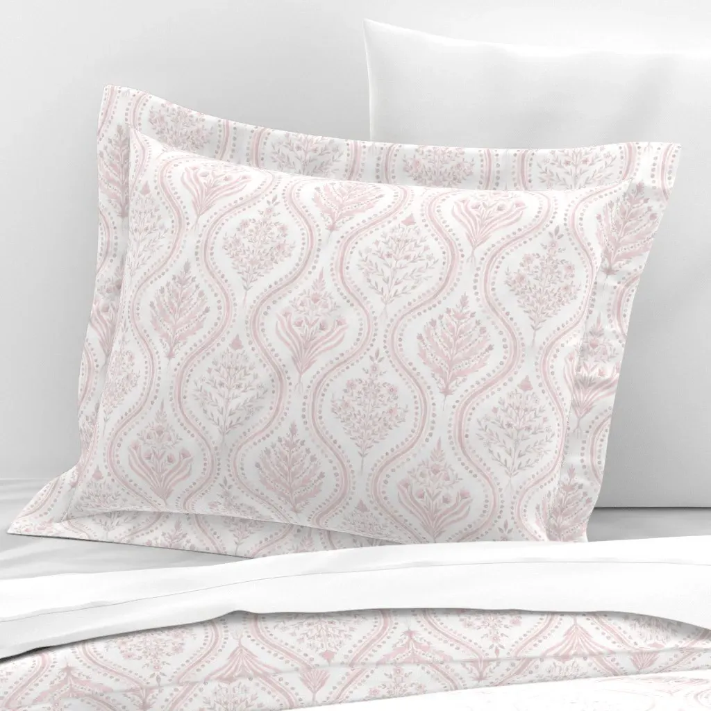 Monticello Standard Flanged Cushion Cover - Pink, Cotton Sateen product