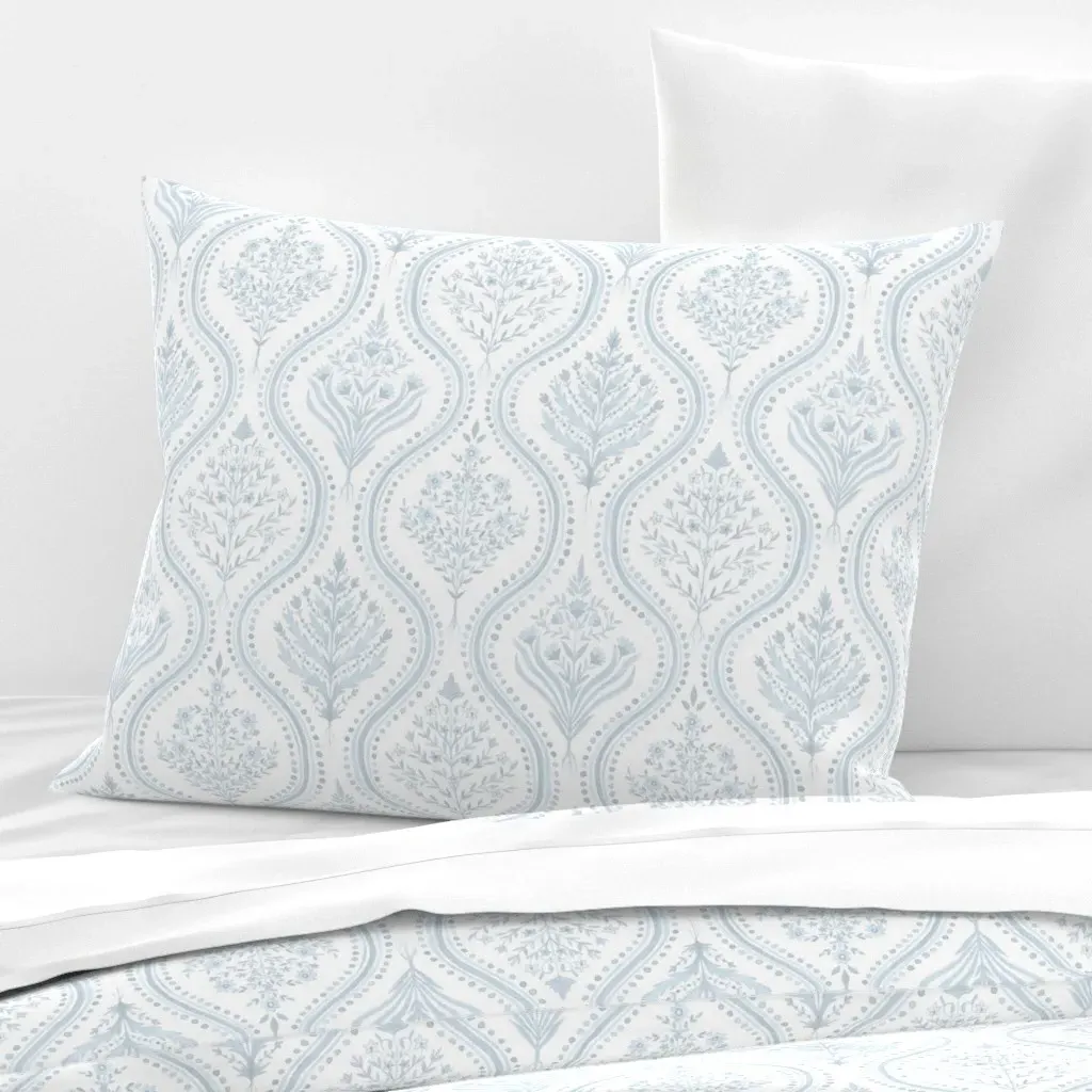 Monticello Standard Knife Edge Cushion Cover - Light Blue, Cotton Sateen product