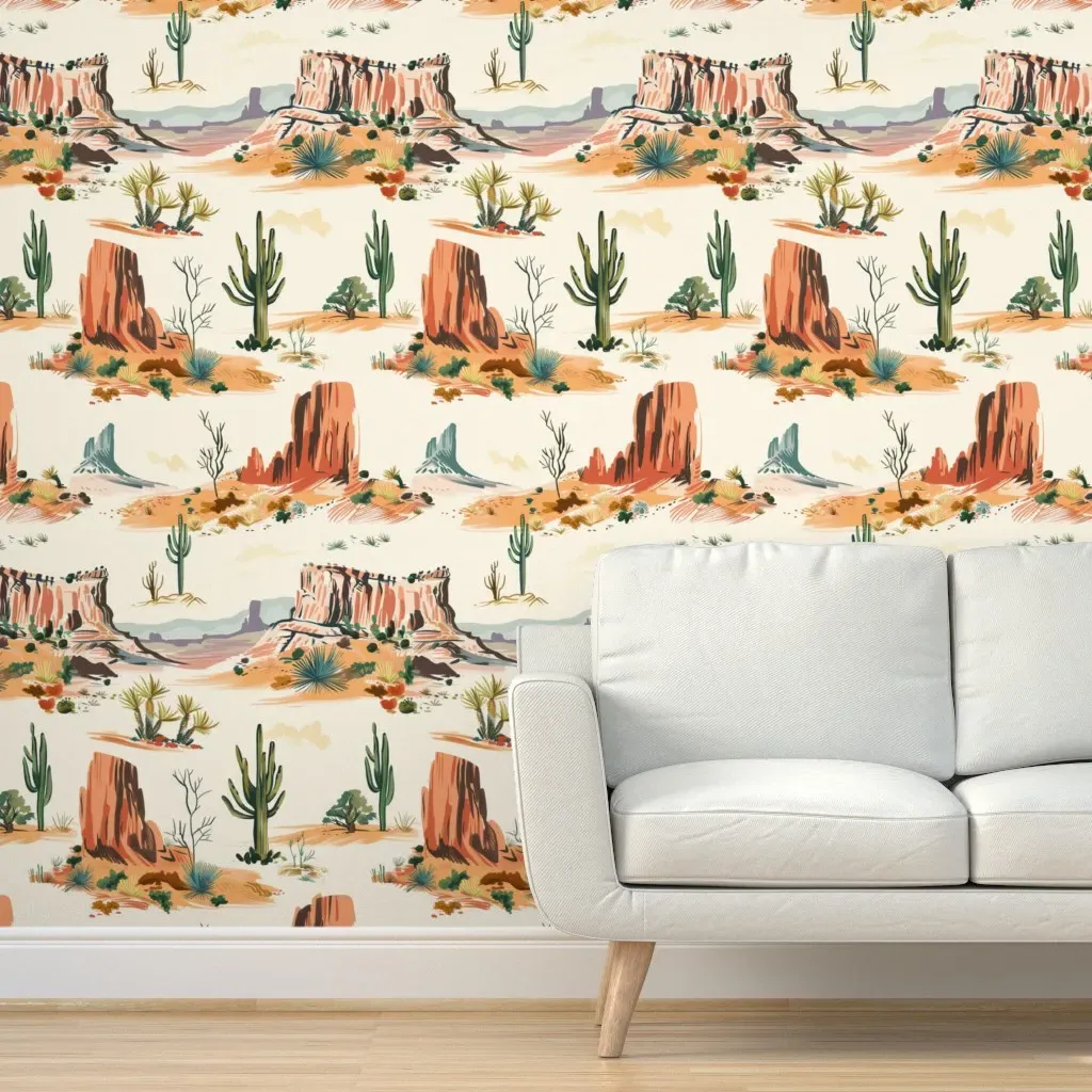 Monument Valley Vintage Landmark Peel and Stick Wallpaper - Terracotta product