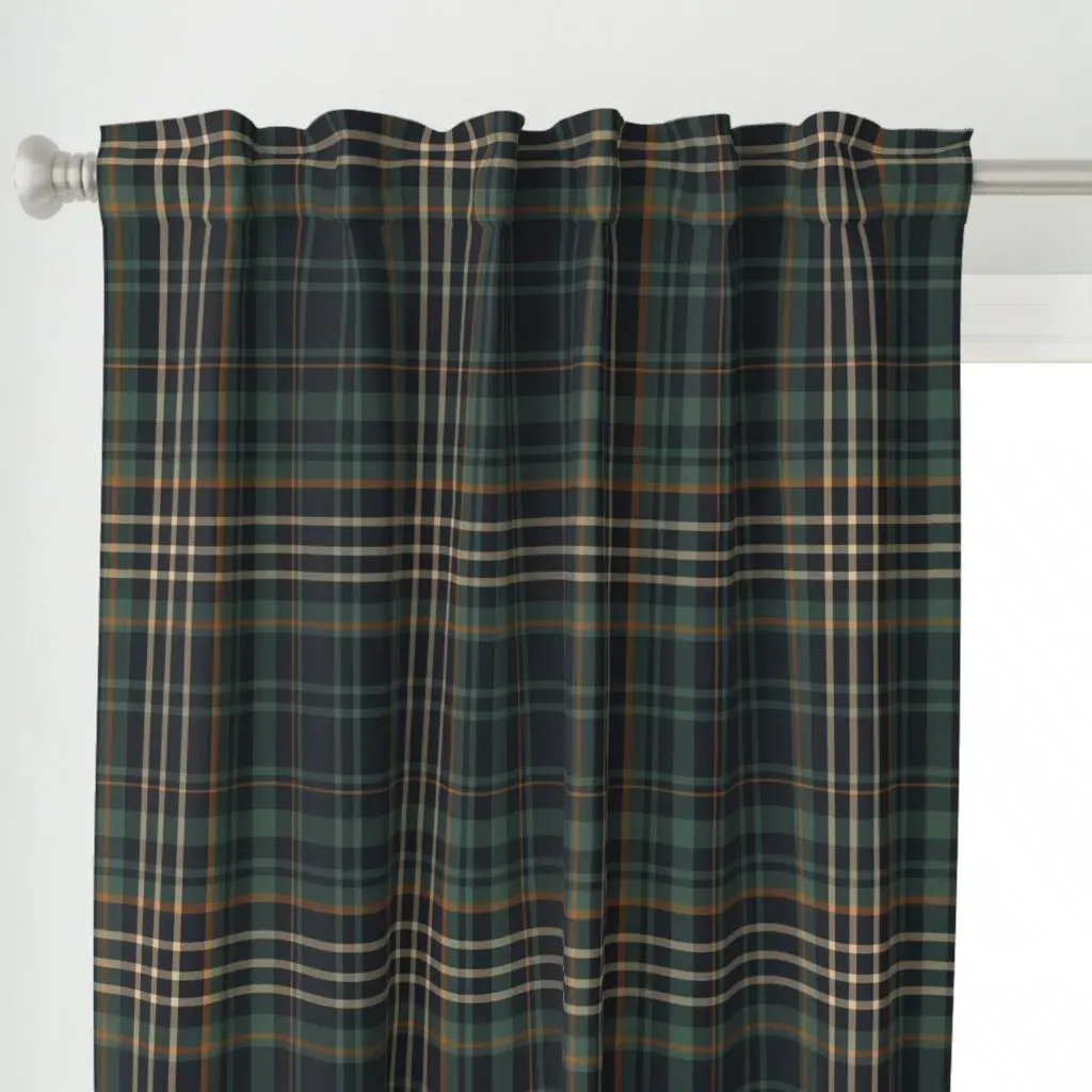 Moody Dark Green Curtain Panel - Green alternate view