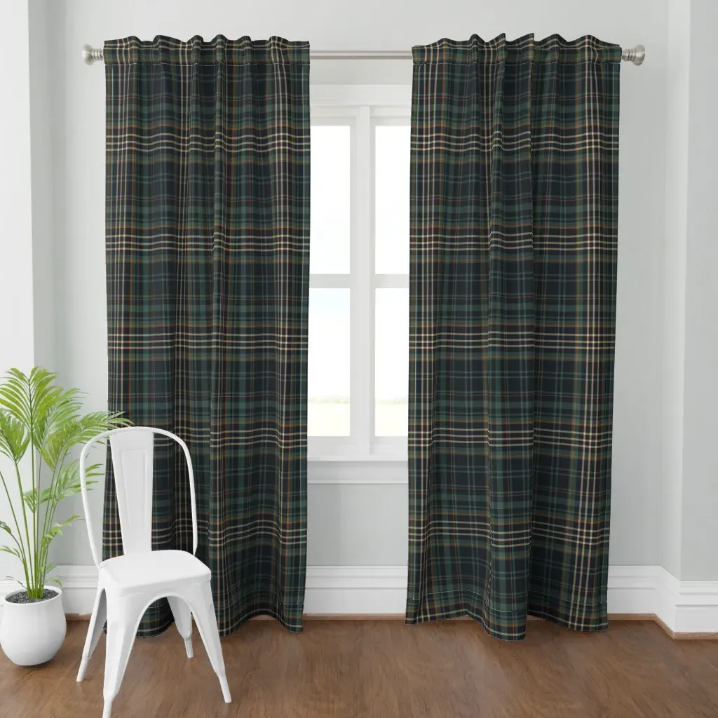 Moody Dark Green Curtain Panel - Green product