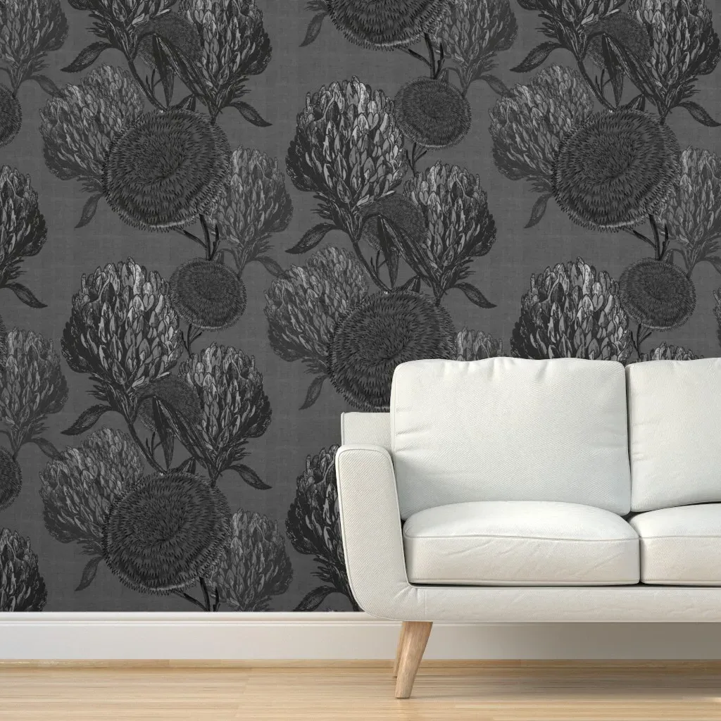 Moody Floral Peel and Stick Wallpaper - Black product