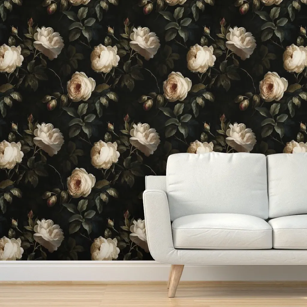 Moody Floral XL Peel and Stick Wallpaper - Off-White product