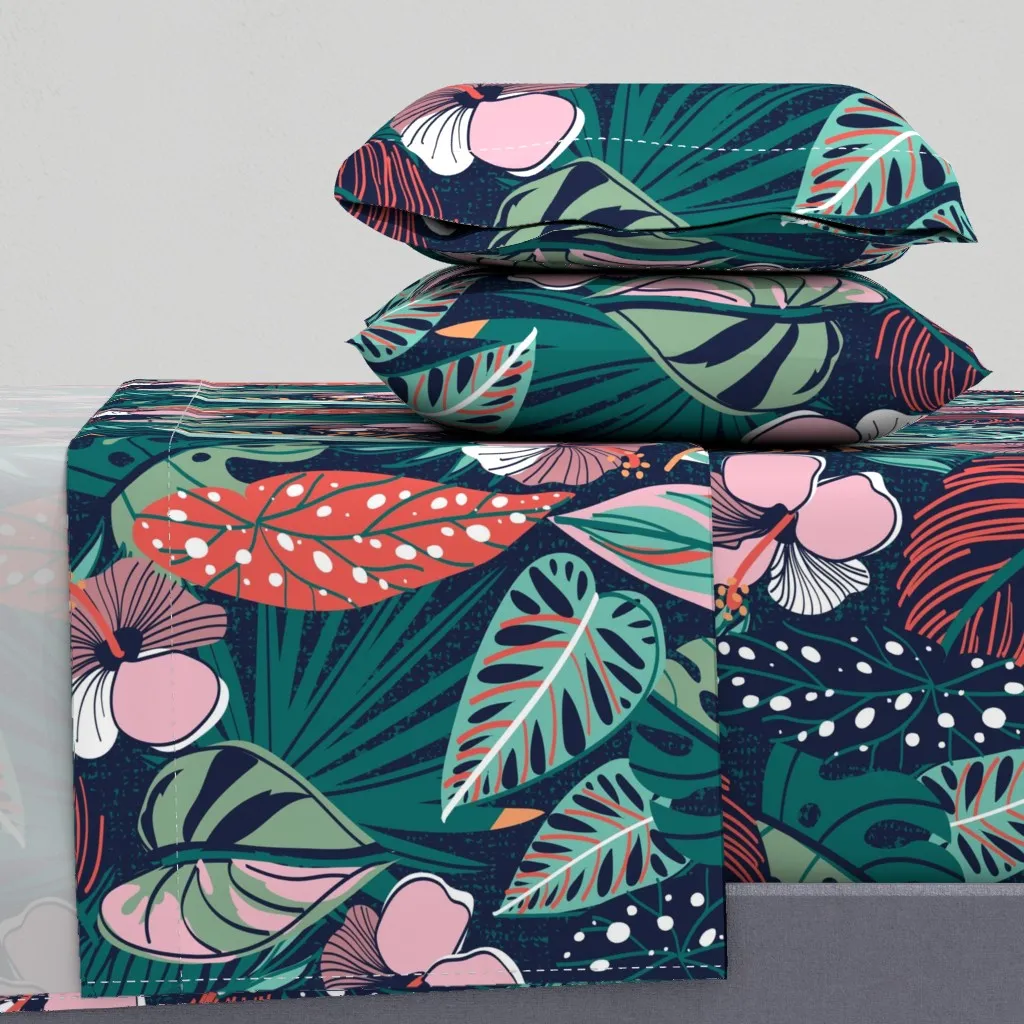 Moody Tropical Night Full Sheet Set - Teal product