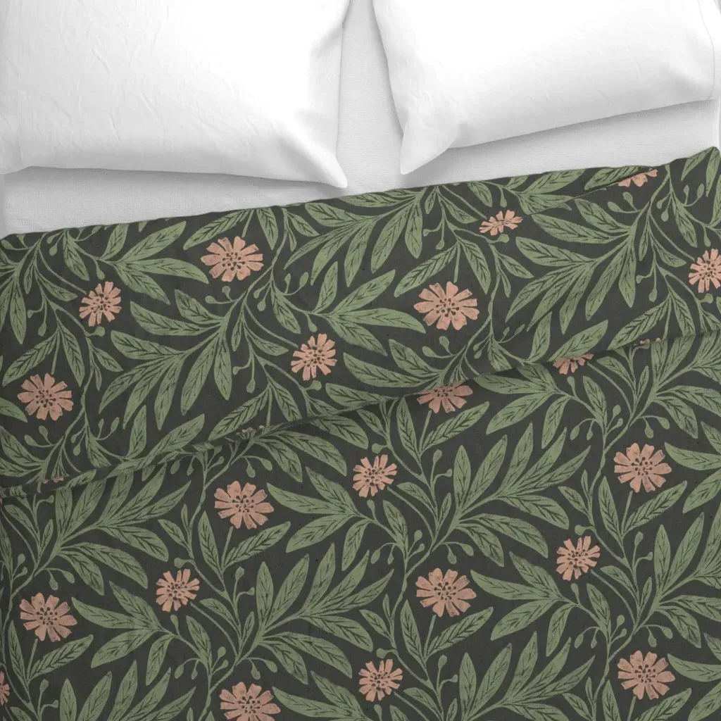 Moody Victorian Duvet Cover - Dark Green alternate view