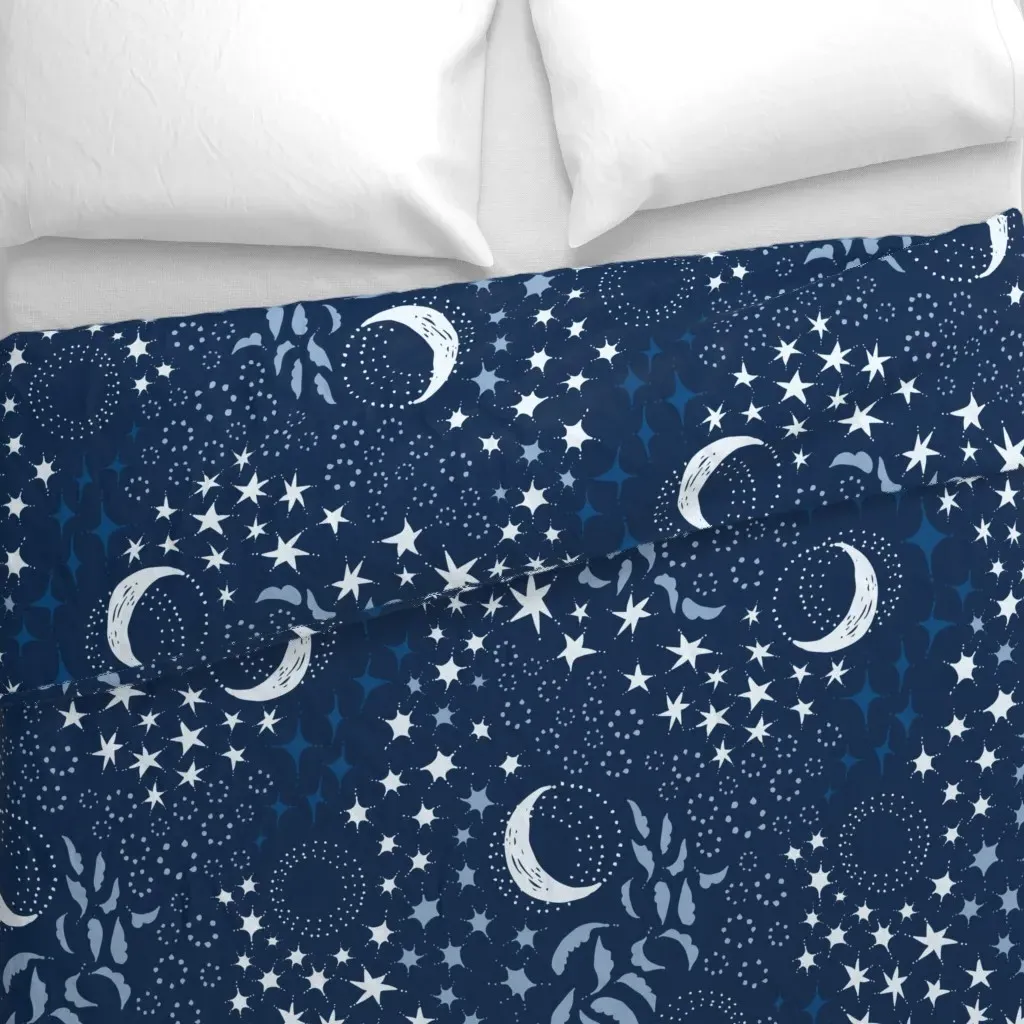 Moon Among The Stars Large Duvet Cover - White alternate view