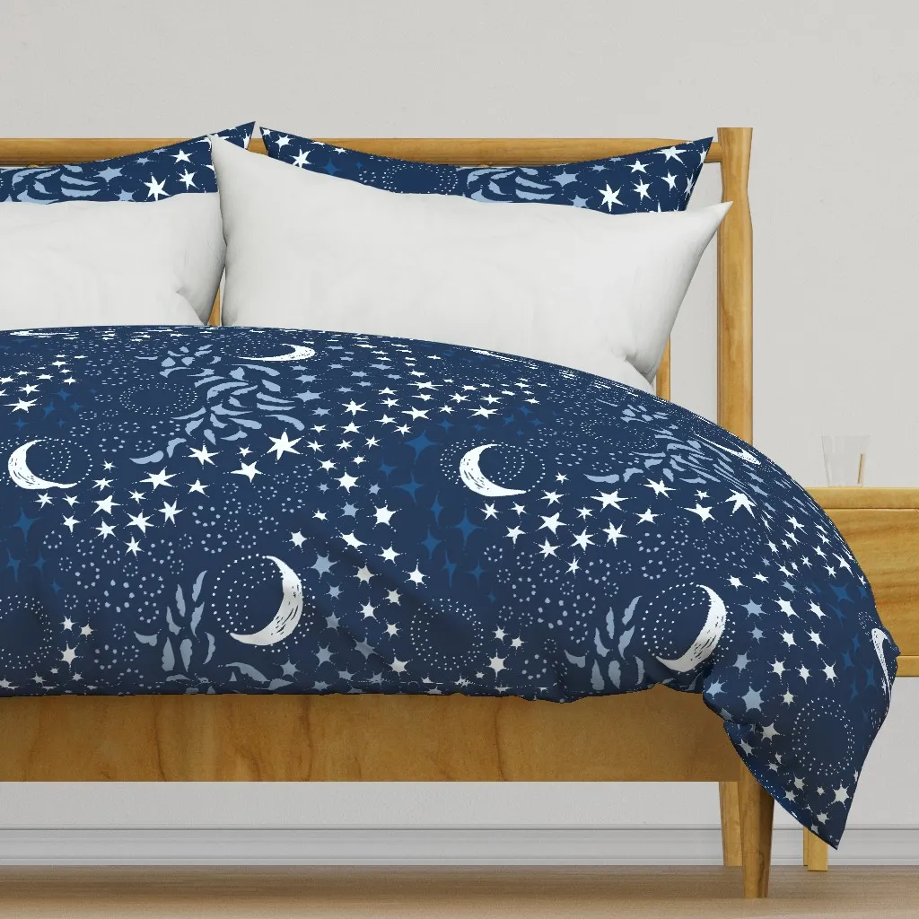 Moon Among The Stars Large Duvet Cover - White product