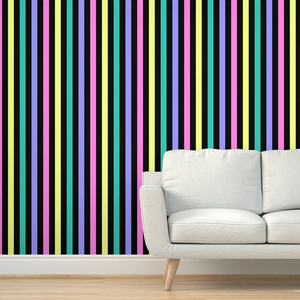 Moon Drip Multi Stripe Peel and Stick Wallpaper - Pink product