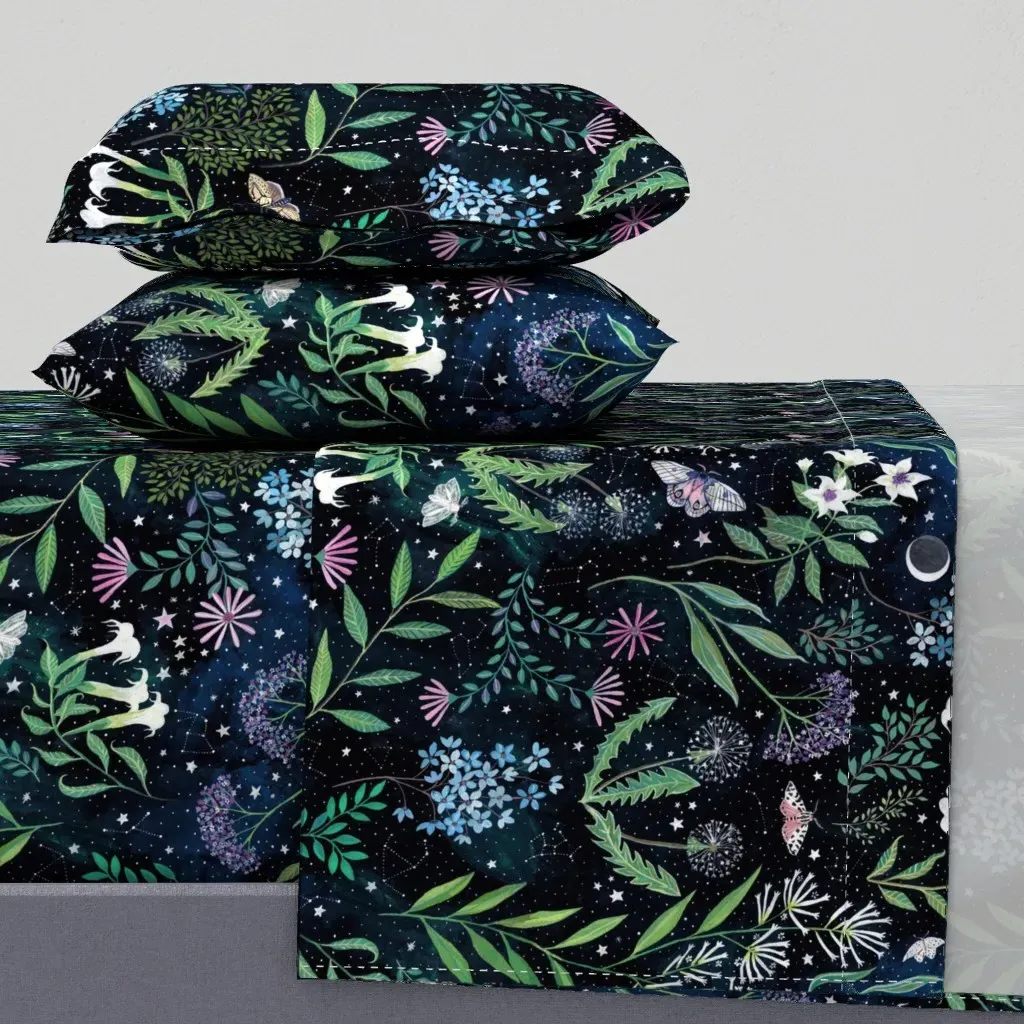 Moon Garden Cal King Sheet Set - Dark Teal product