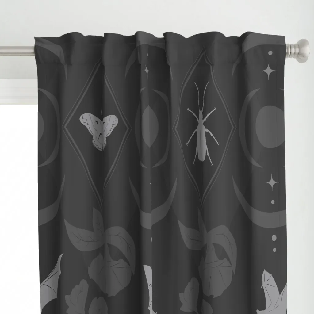 Moon Pollinators Curtain Panel - Gray alternate view