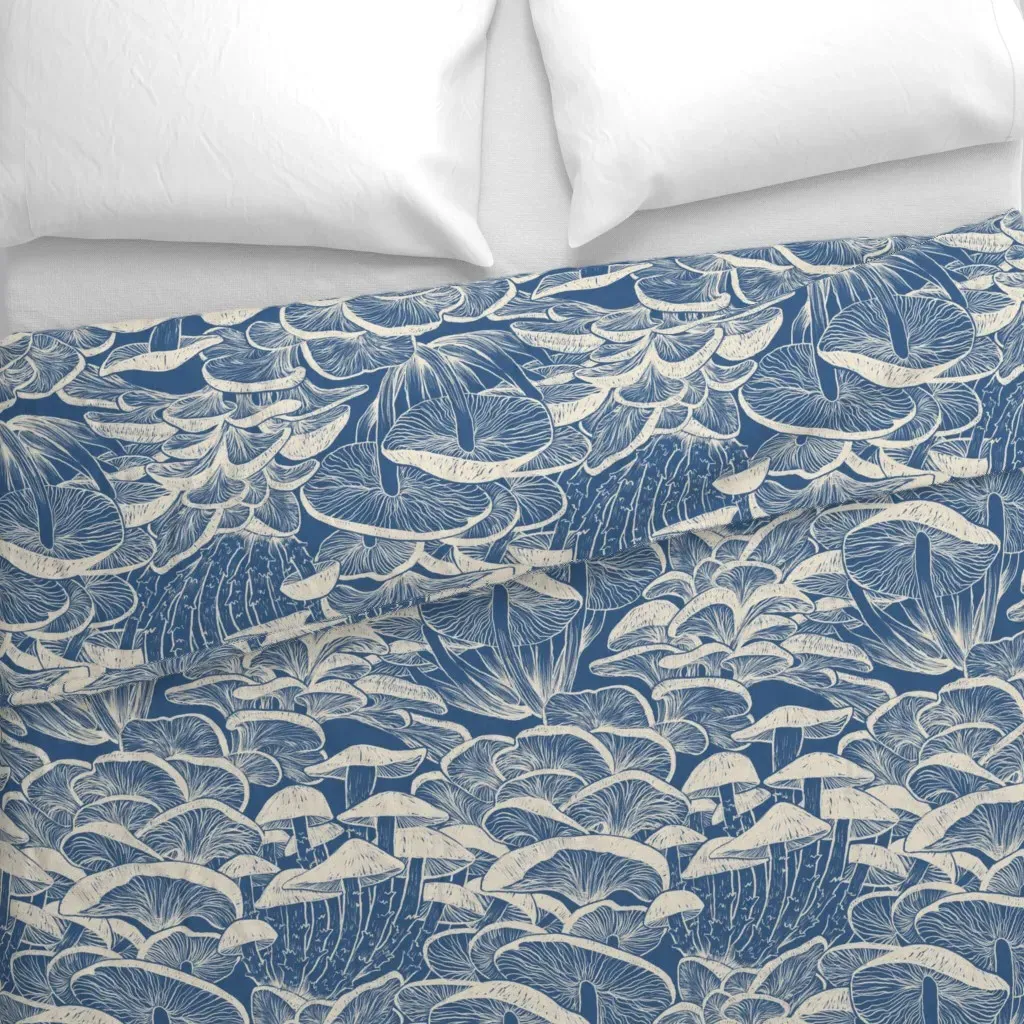 Moonglow Mushrooms Botanical Duvet Cover - Beige alternate view
