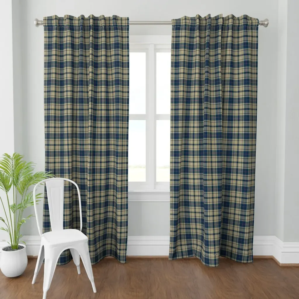 Moonlight Shadow Plaid Curtain Panel - Beige product