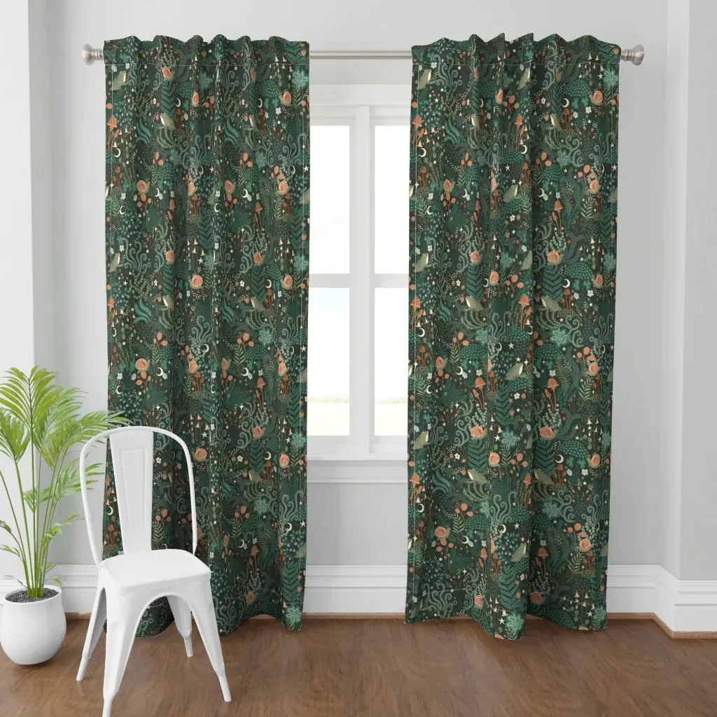 Moonlit Mosses Curtain Panel - Dark Green product