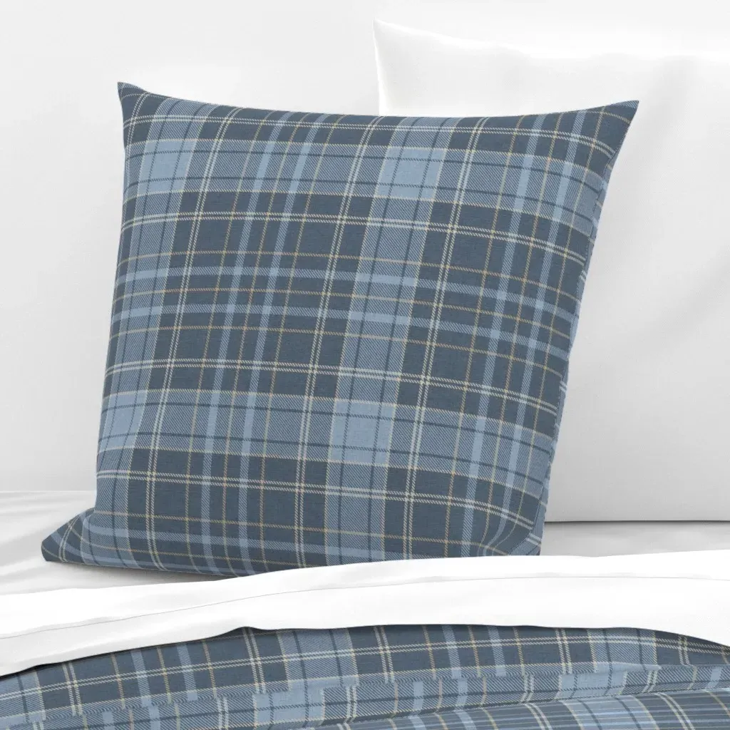 Morgan Tartan Textured Plaid Euro Pillow Sham - Blue product