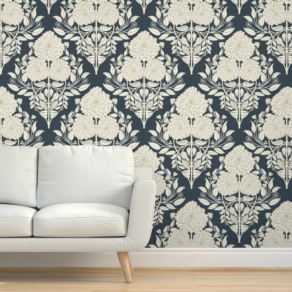 Moroccan Blocks Large Scale Peel and Stick Wallpaper - Charcoal product