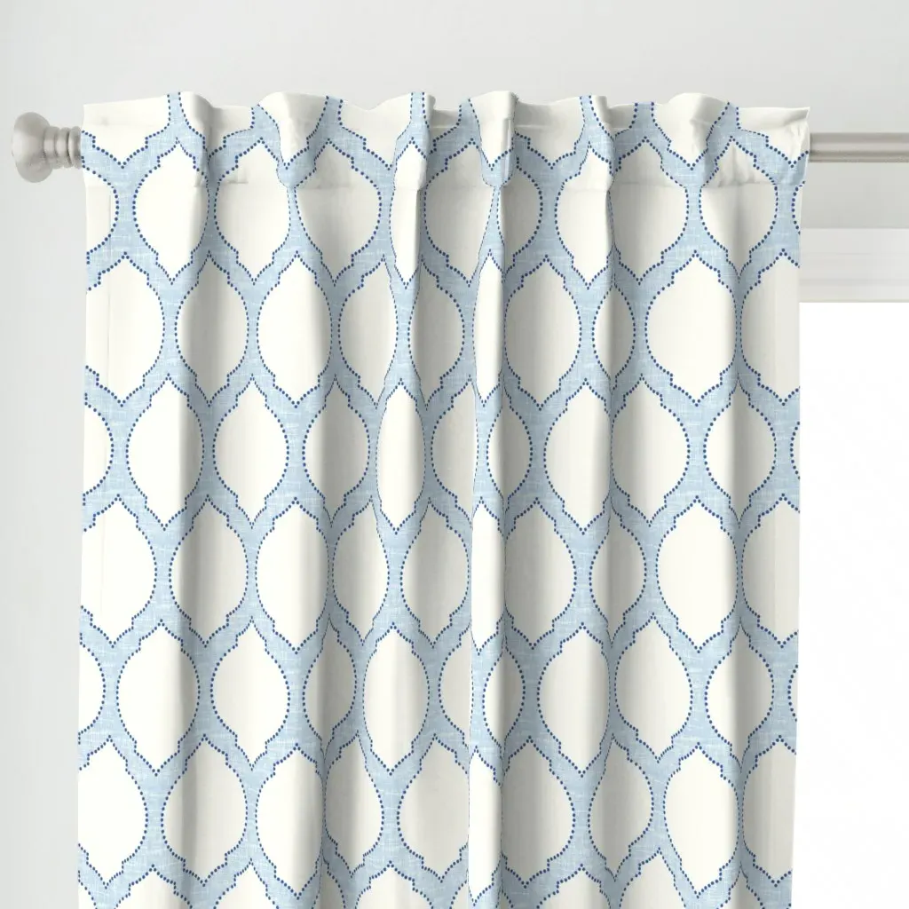 Moroccan Trellis Curtain Panel - Light Blue alternate view