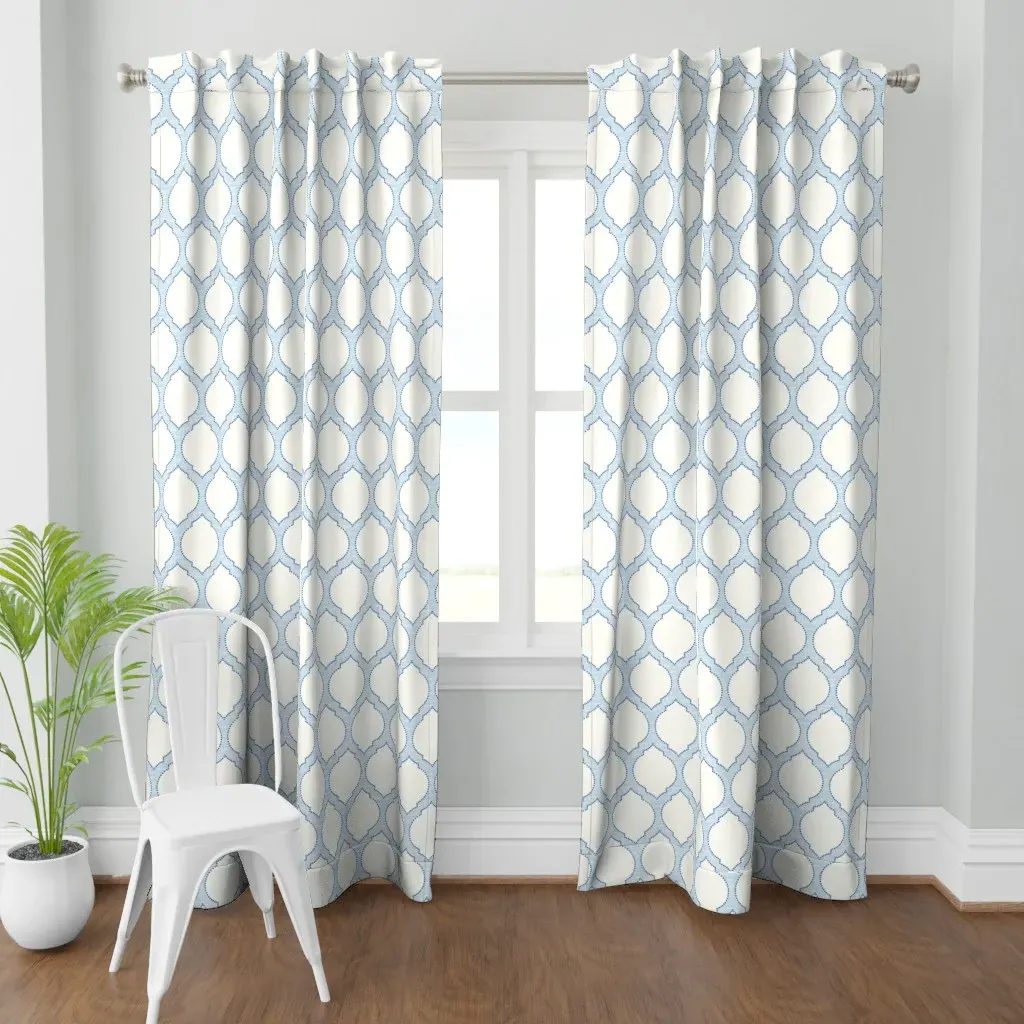 Moroccan Trellis Curtain Panel - Light Blue product