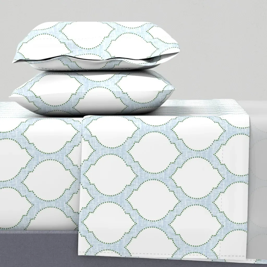 Moroccan Trellis Queen Sheet Set - Light Blue product