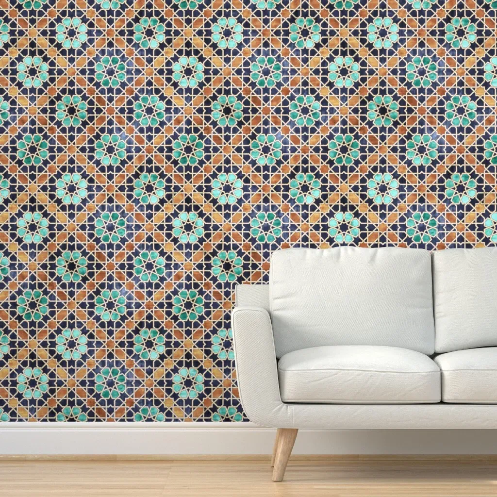 Moroccan Zellij Peel and Stick Wallpaper - Teal product