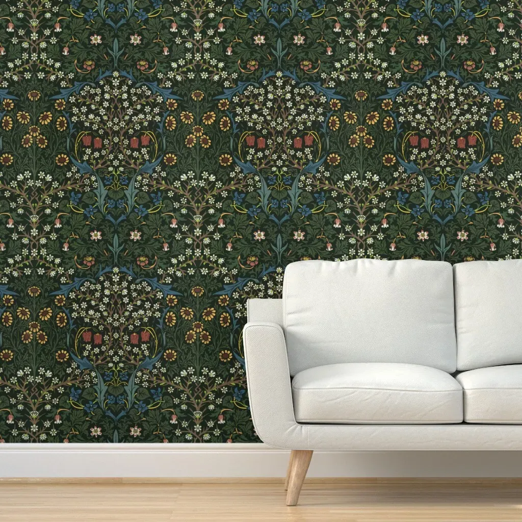 Morris Blackthorn Vintage Peel and Stick Wallpaper - Dark Green product