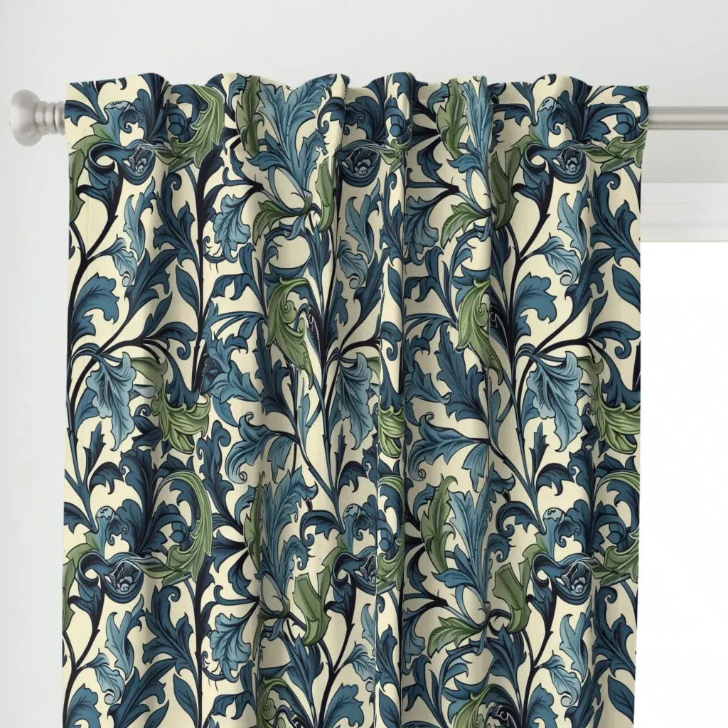 Morris Design Curtain Panel - Dark Teal alternate view