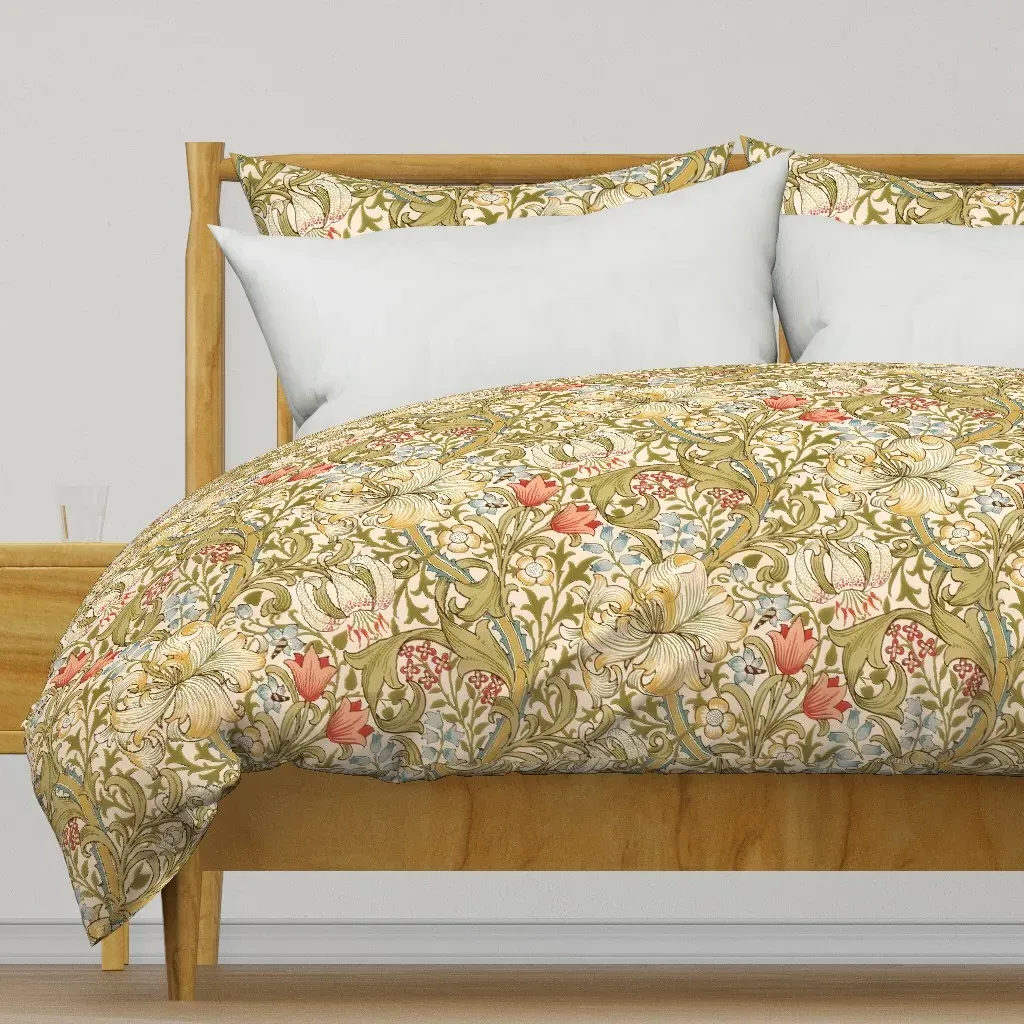 Morris Golden Lilies Arts and Crafts Duvet Cover - Gold product