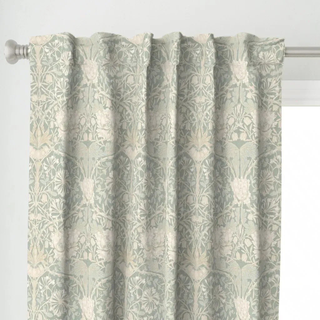 Morris Honeysuckle Sea Curtain Panel - Off-White alternate view