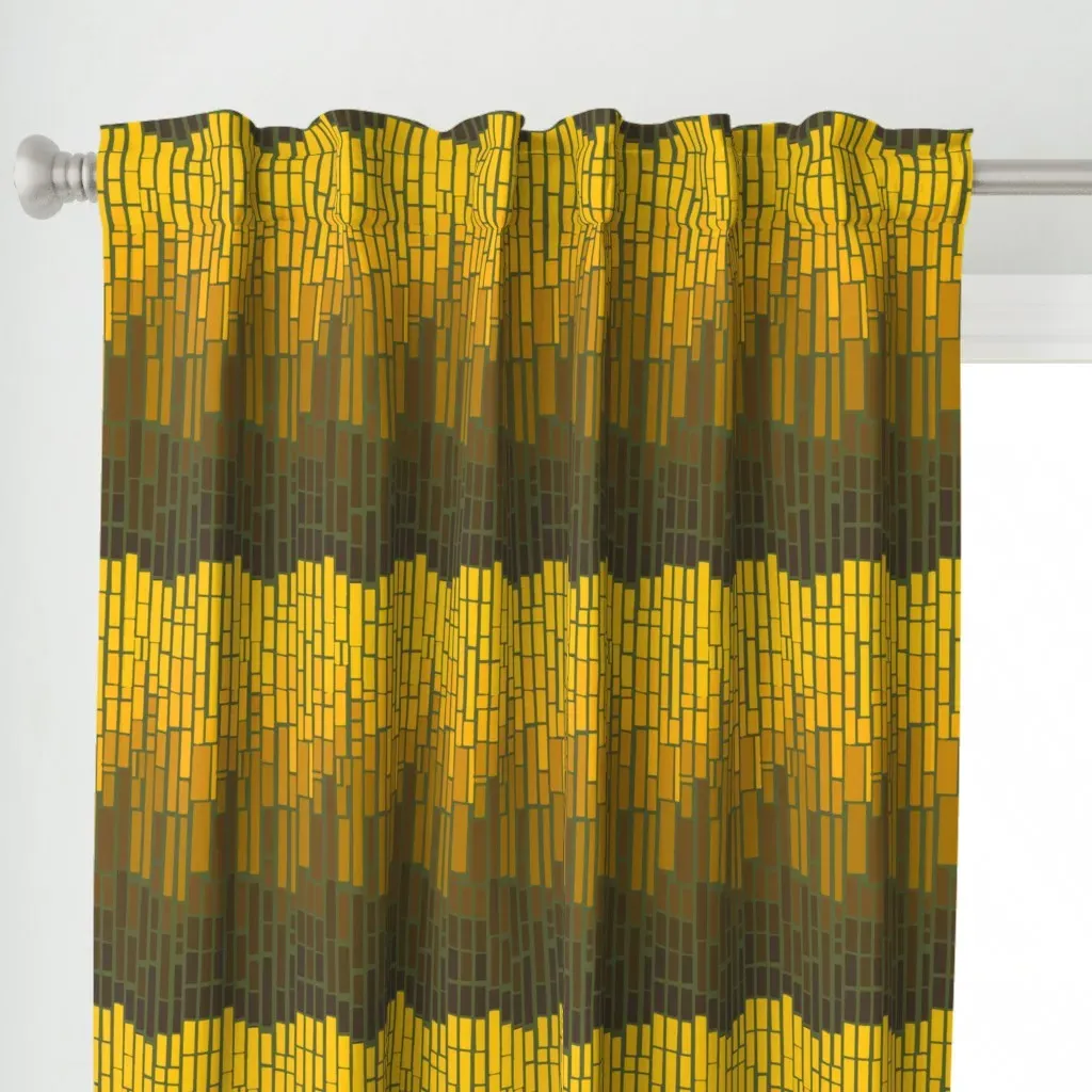 Mosaic Field 2 Curtain Panel - Amber alternate view