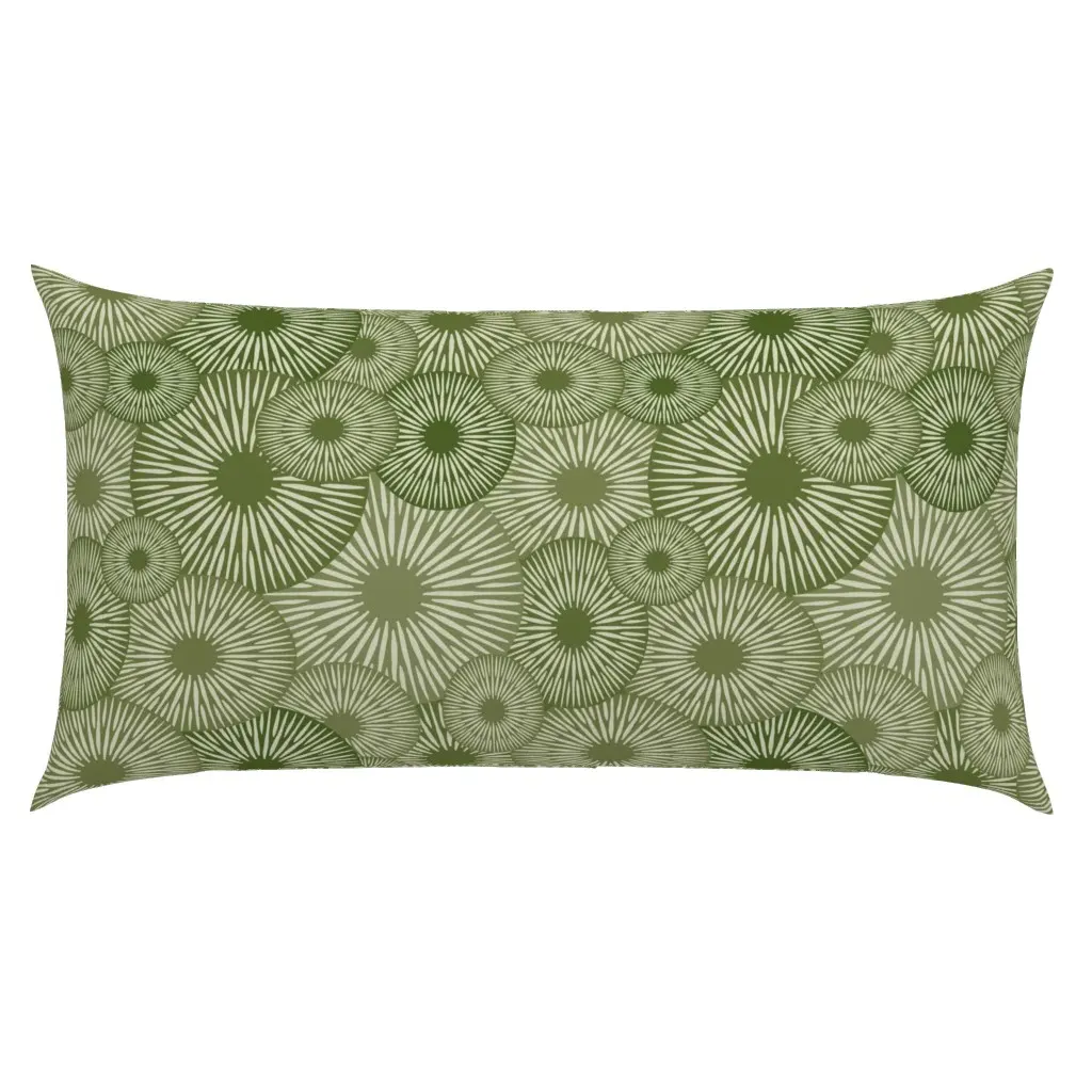 Moss Green Upside Down Mushrooms King Pillow Sham - Olive Green product