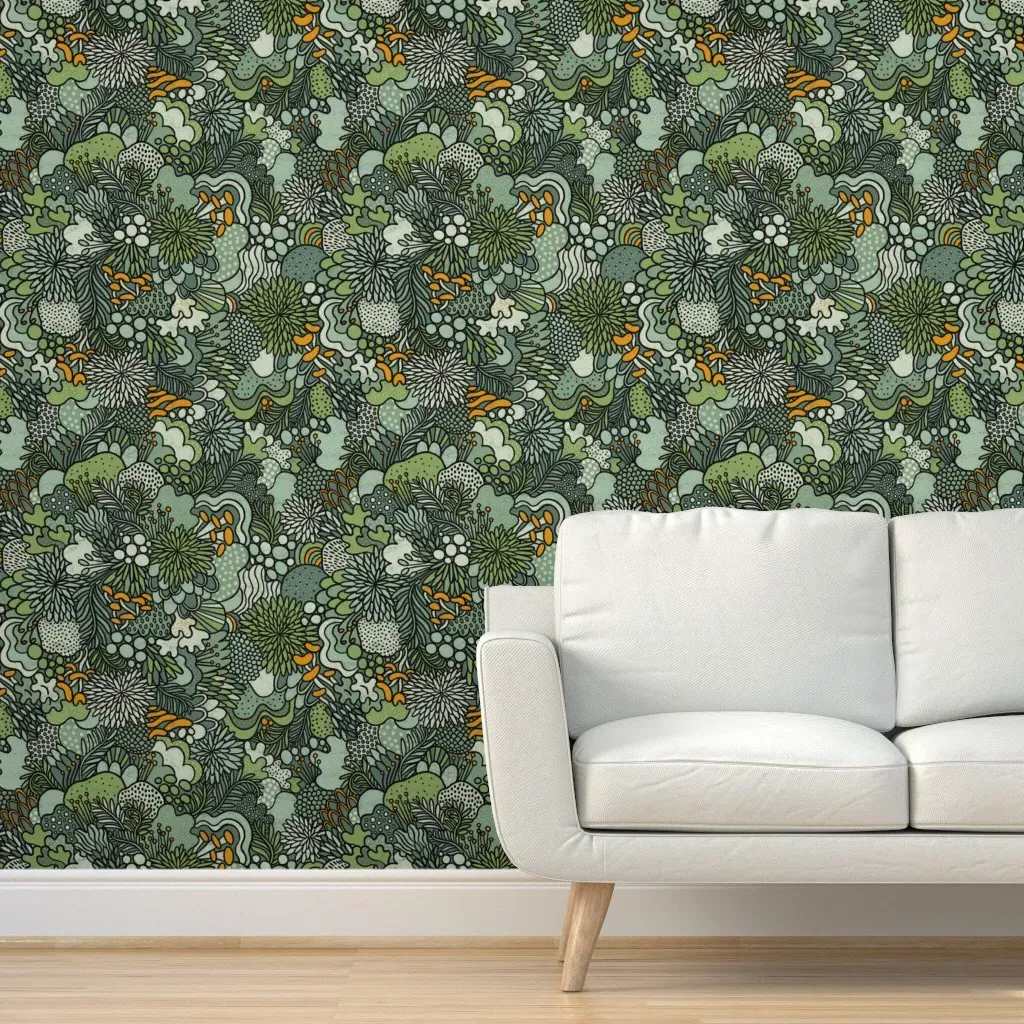 Mosses And Lichens Peel and Stick Wallpaper - Sage Green product