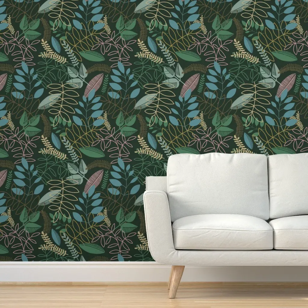 Moths 04 Peel and Stick Wallpaper - Teal product