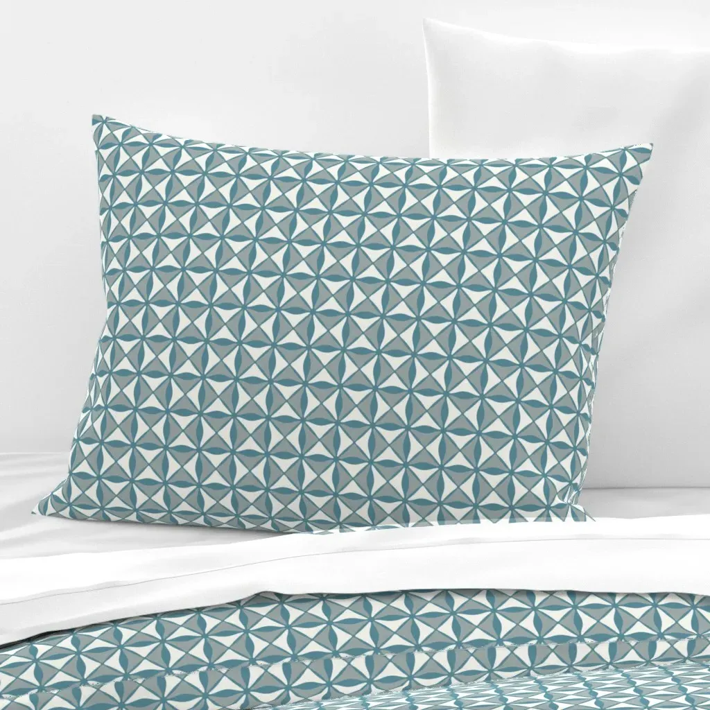 Moulinet Eastwood Standard Knife Edge Cushion Cover - Teal, Cotton Sateen product