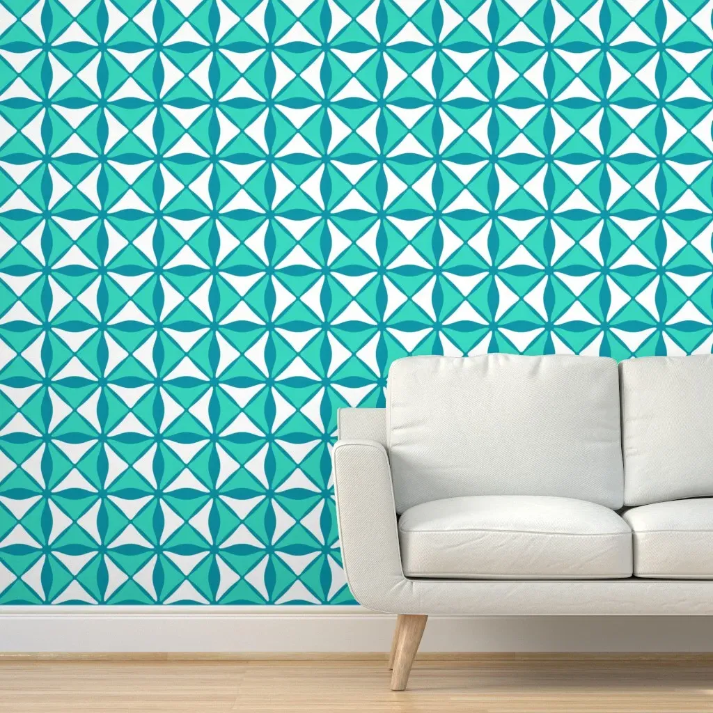 Moulinet Vero Beach Peel and Stick Wallpaper - Teal product
