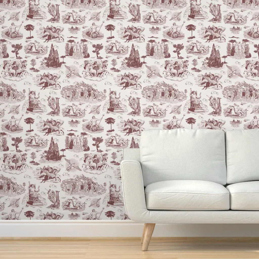 Mount Olympus Toile Peel and Stick Wallpaper - Dusty Rose product