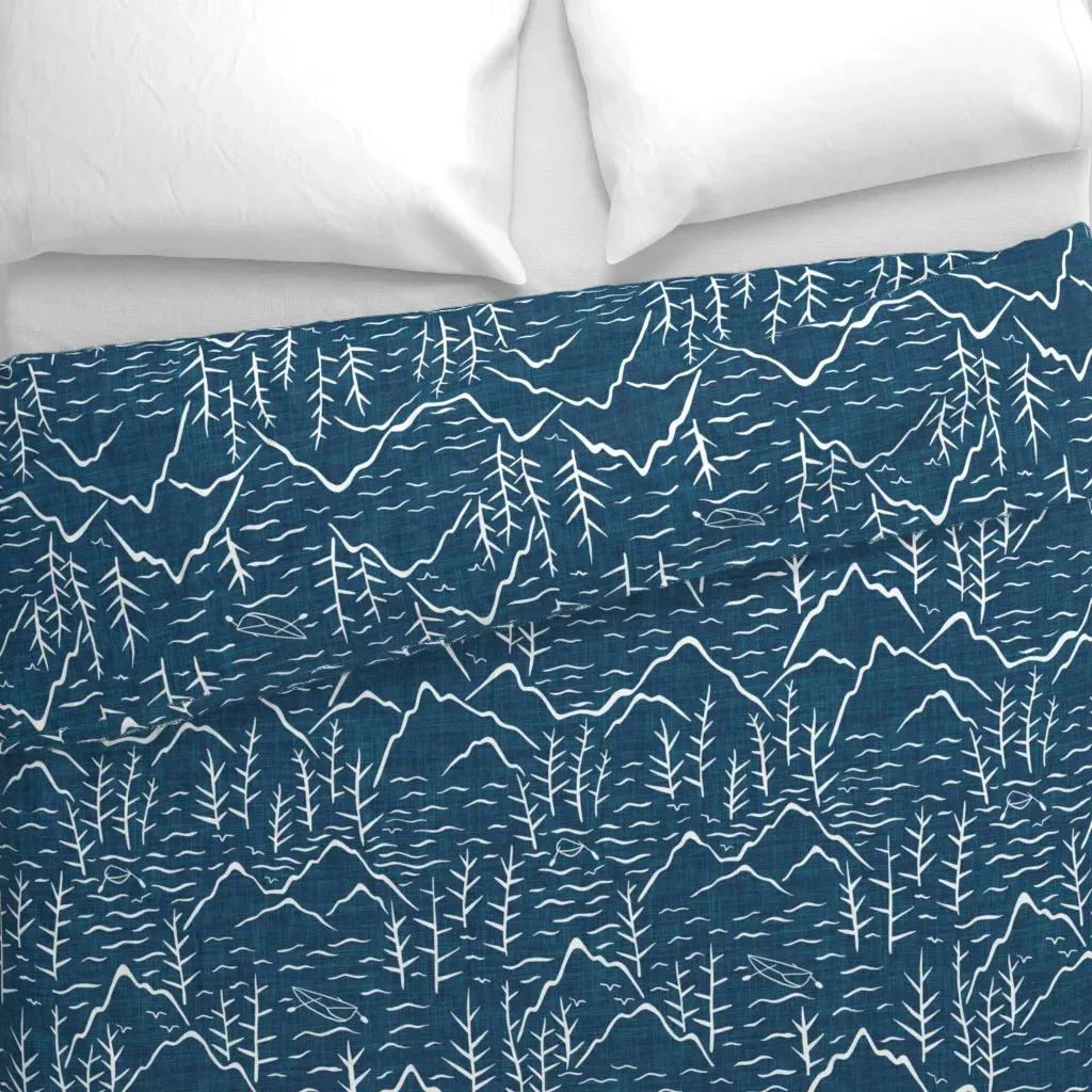Mountain Lake Duvet Cover - Dark Teal alternate view