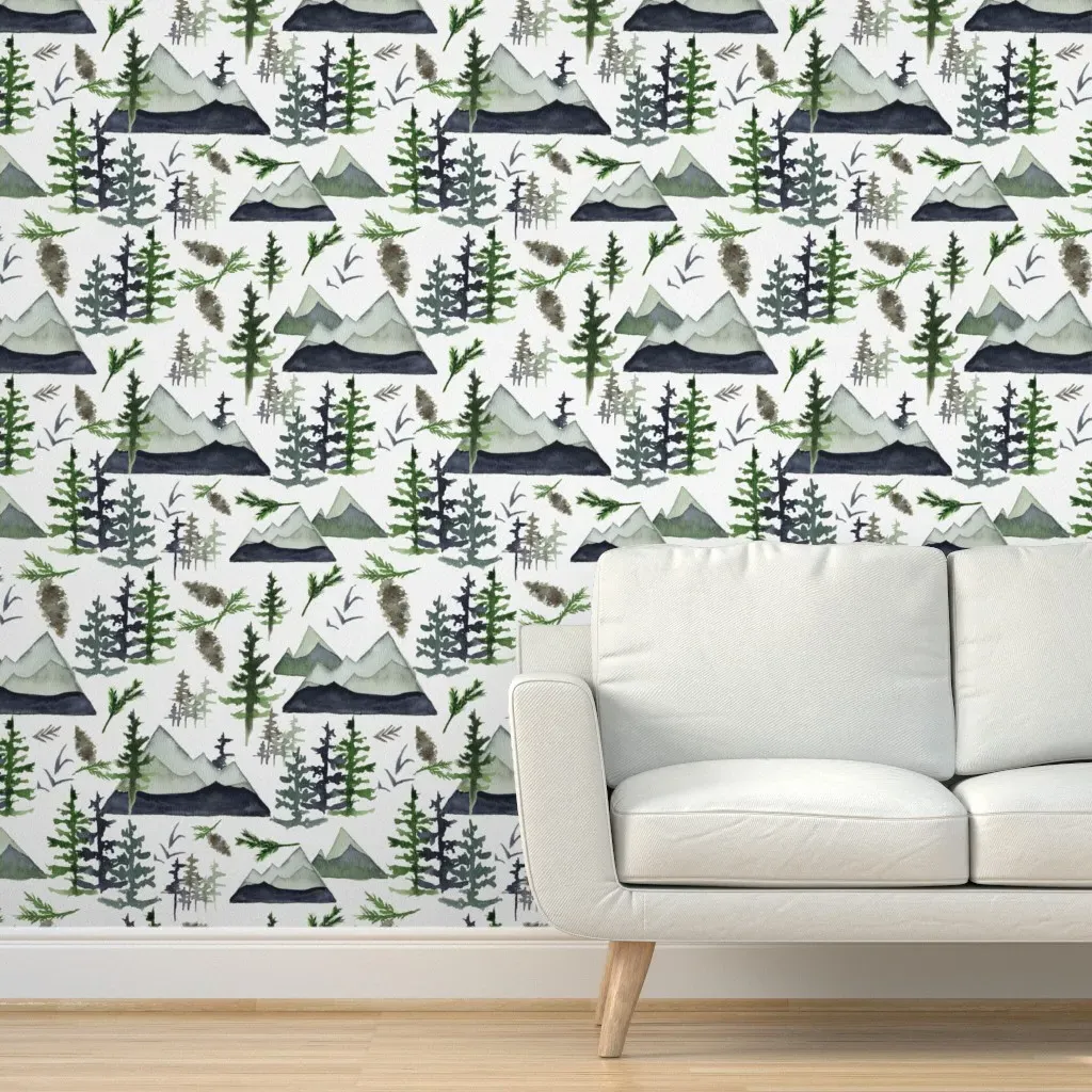 Mountain Mood Peel and Stick Wallpaper - Green product