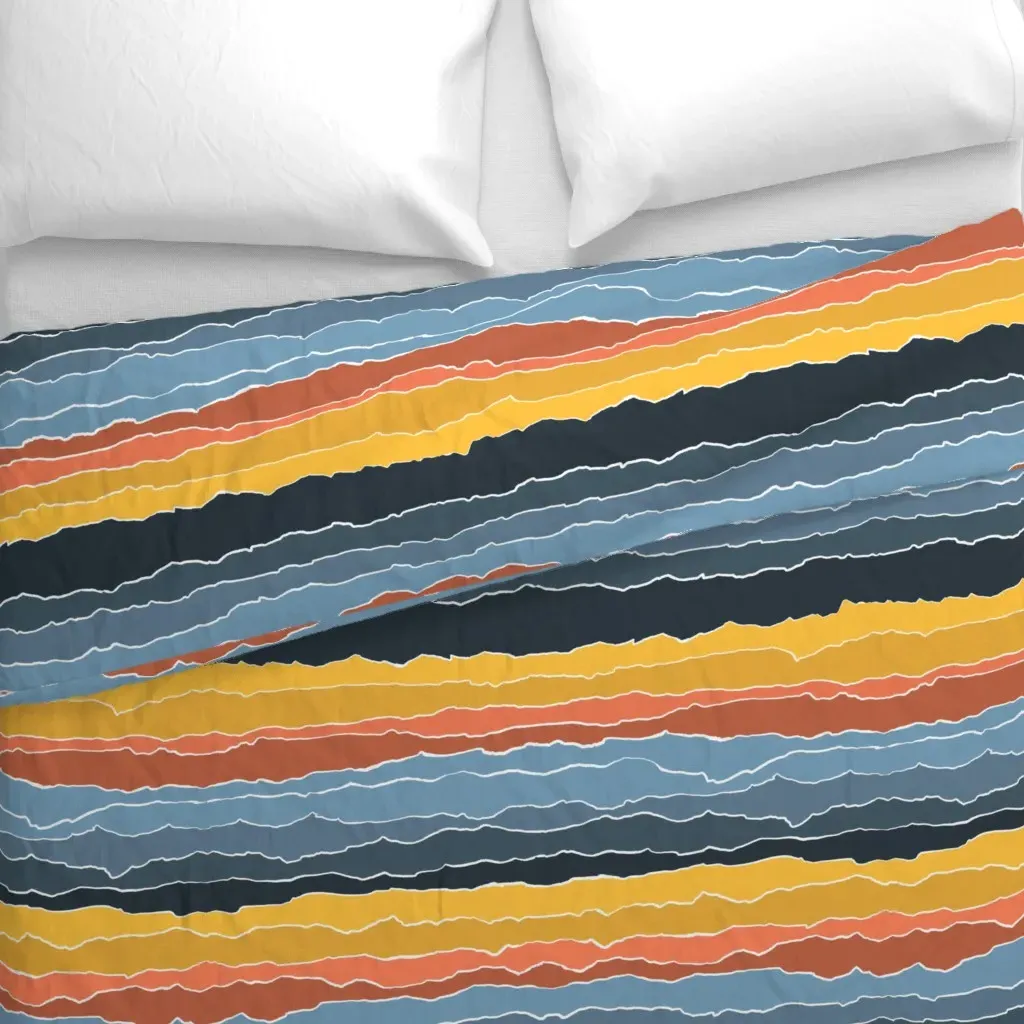 Mountain Scape Duvet Cover - Mustard Yellow alternate view