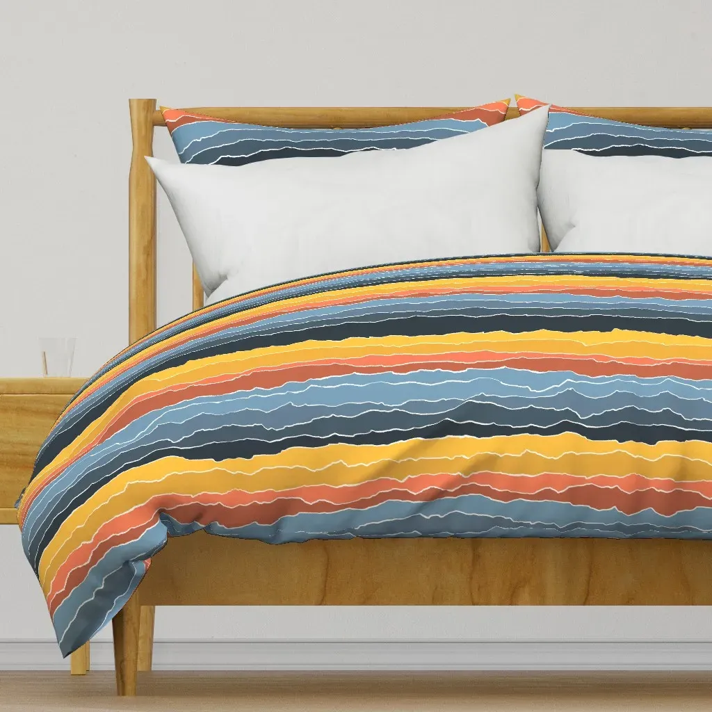 Mountain Scape Duvet Cover - Mustard Yellow product
