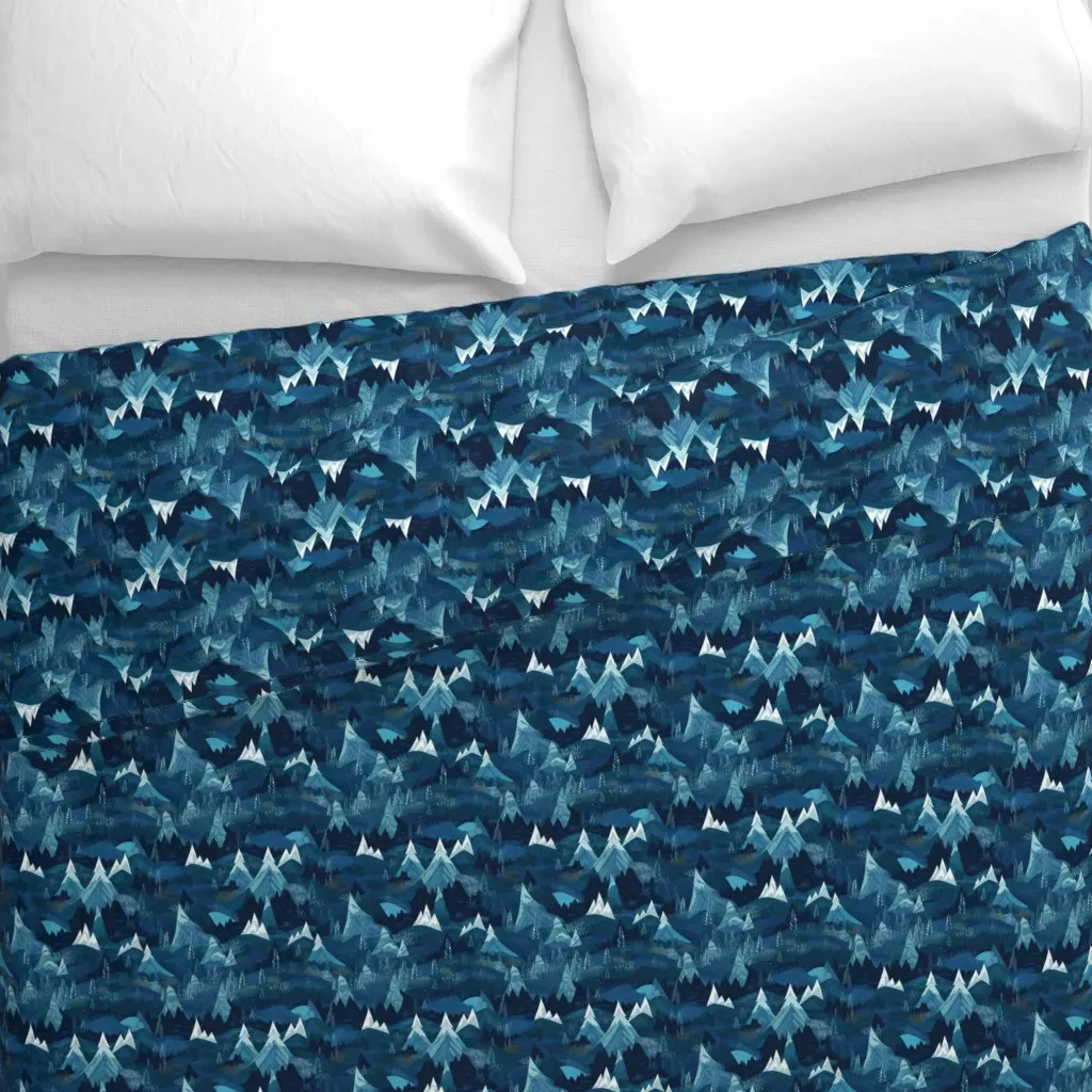 Mountain Scape II Duvet Cover - Dark Blue alternate view