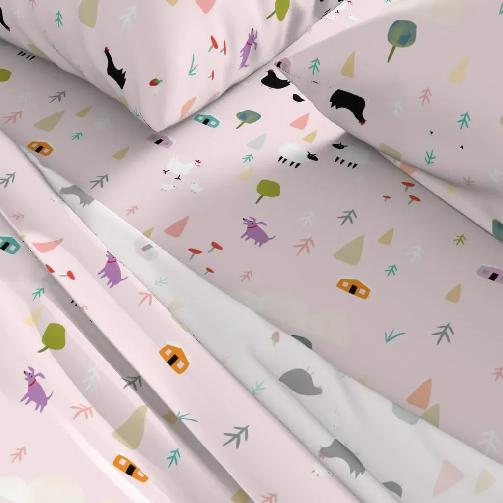 Movin To The Country Twin Sheet Set - Pink alternate view