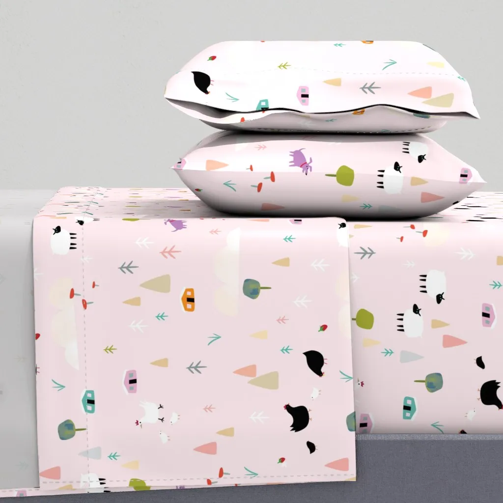 Movin To The Country Twin Sheet Set - Pink product