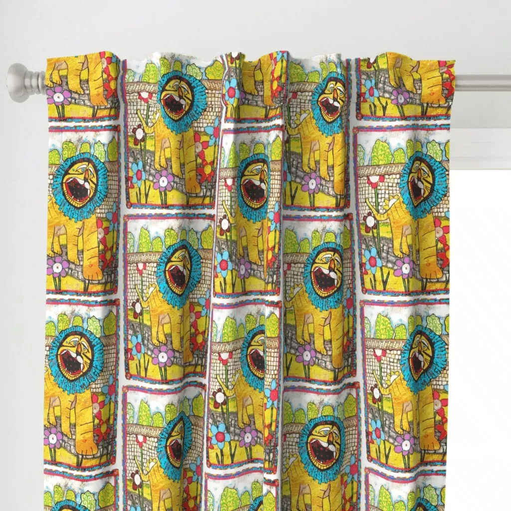 Mr. Lion Curtain Panel - Yellow alternate view