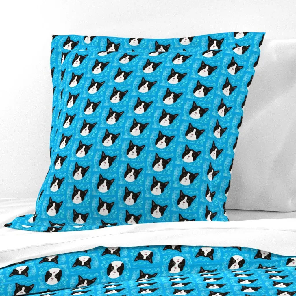 Mr. Lloyd The Famous Tuxedo Cat Portrait Euro Pillow Sham - Black product