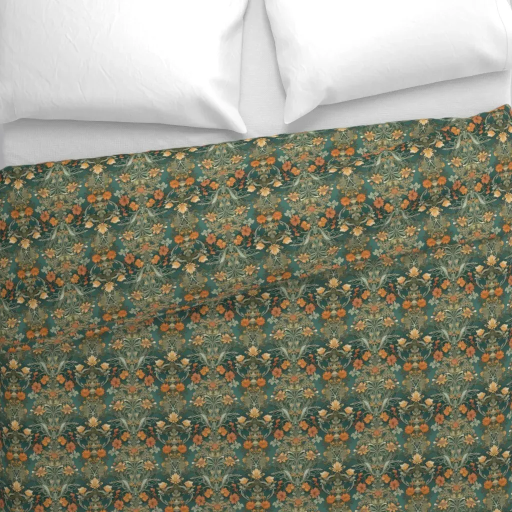 Mucha Art Beautiful Ladies Duvet Cover - Teal alternate view