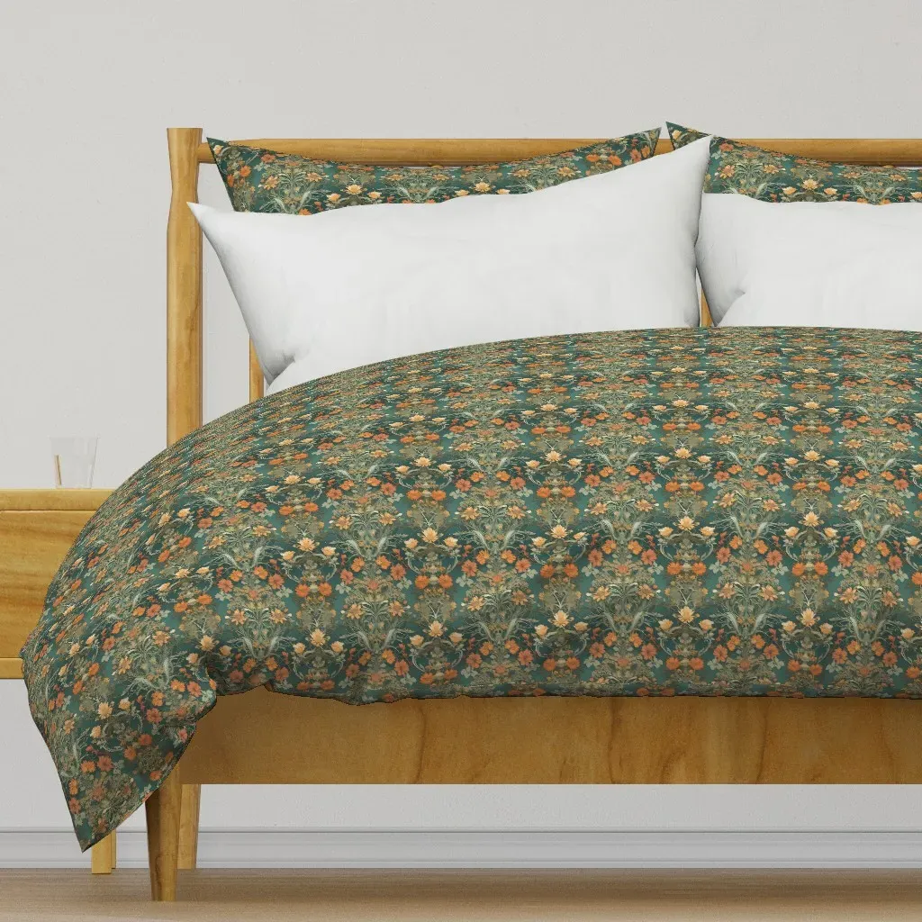 Mucha Art Beautiful Ladies Duvet Cover - Teal product